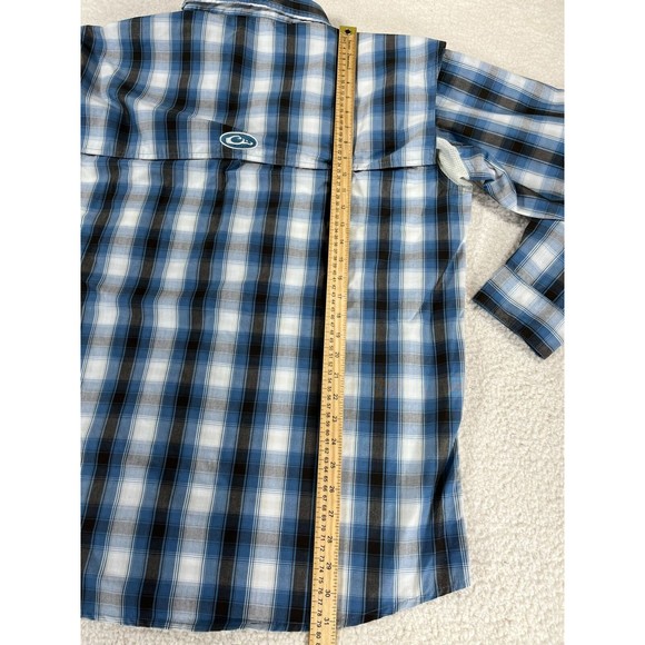 Drake Clothing Company Button Down Shirt Men's Size Large Blue Plaid‎ Pockets - Picture 7 of 10